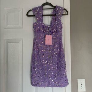 Hello Molly Lilac Lavender Party Sequin Mini Dress